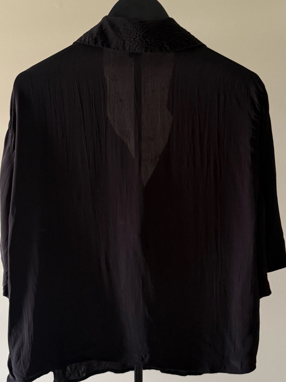 EUC J.CREW Boxy Black V-Neck Short Sleeve Pullover Blouse SZ L - Picture 4 of 11